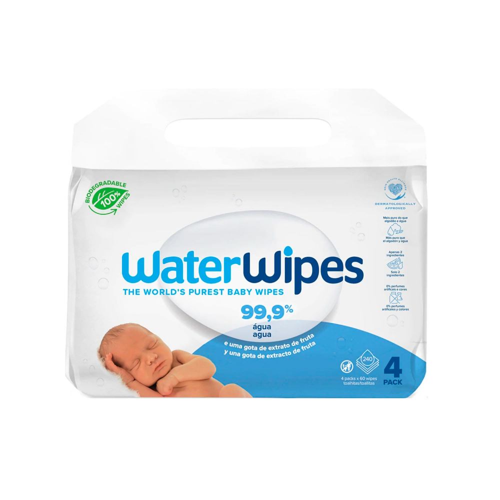Water Wipes Baby Wipes 4 Pack toallitas húmedas suaves para bebés