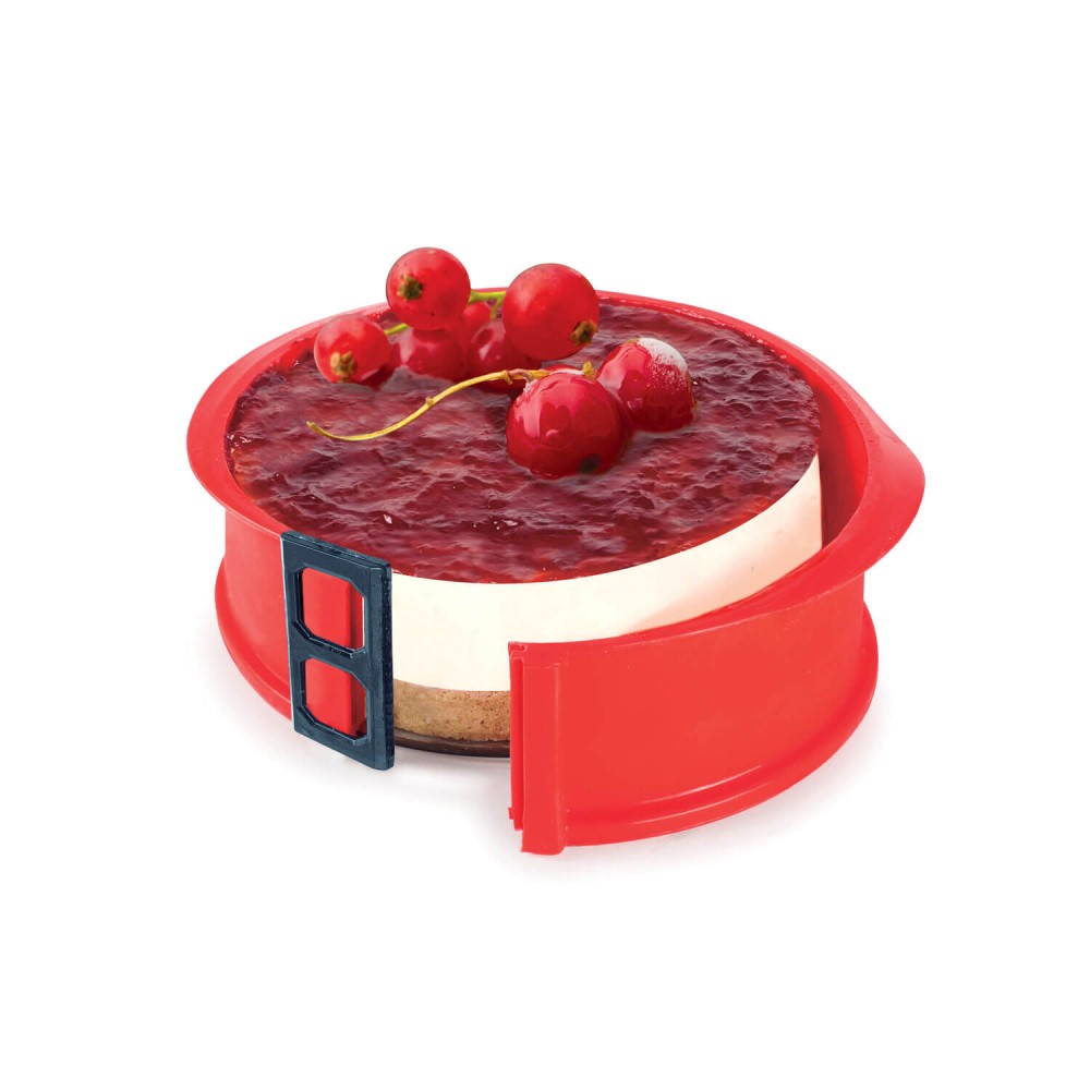 Molde redondo desmontable 15 cm con plato de cerámica Rojo Lékué
