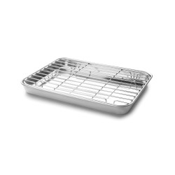 Bandeja con rejilla de acero inoxidable para horno, 40,5 cm - Lacor