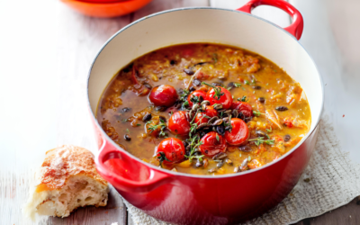 Guiso de calabaza y tomate en cocotte